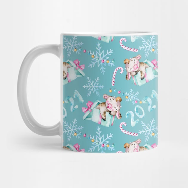 Cute Bull Pattern by Simple Wishes Art